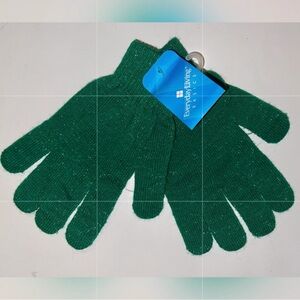 Women’s Everyday Green Metallic Thread Knit Gloves, One Size